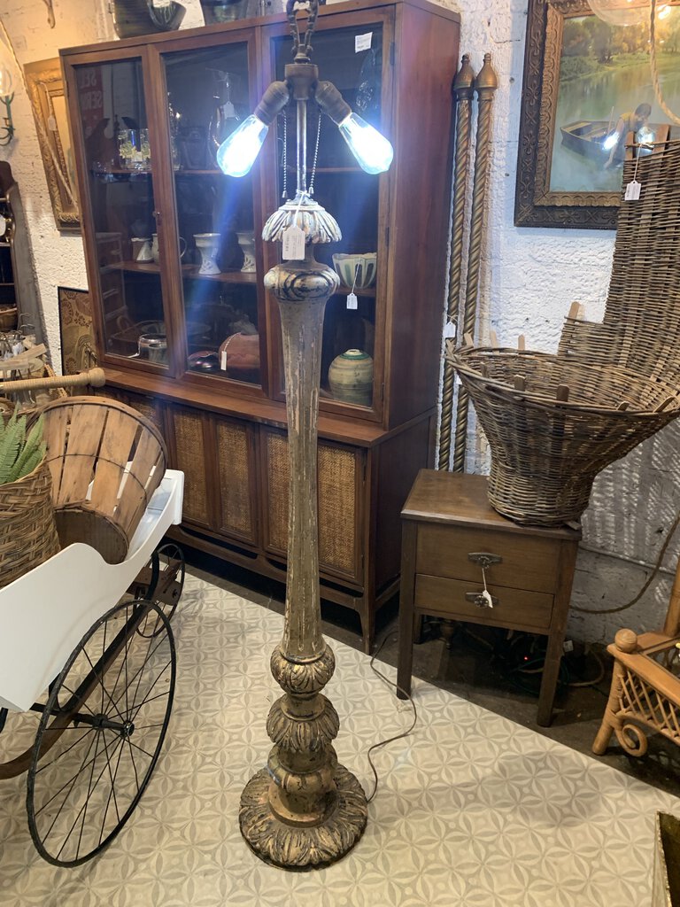 Antique Carved Wood Gold Lamp~ Pick up in Store~ 12" w x 5' 12.5" t