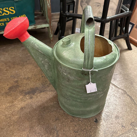 Garden RED NOZZEL Watering green can as found