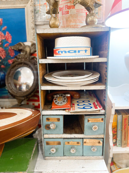 Jens Fresh Vintage ~ Vintage Handmade blue drawer cabinet