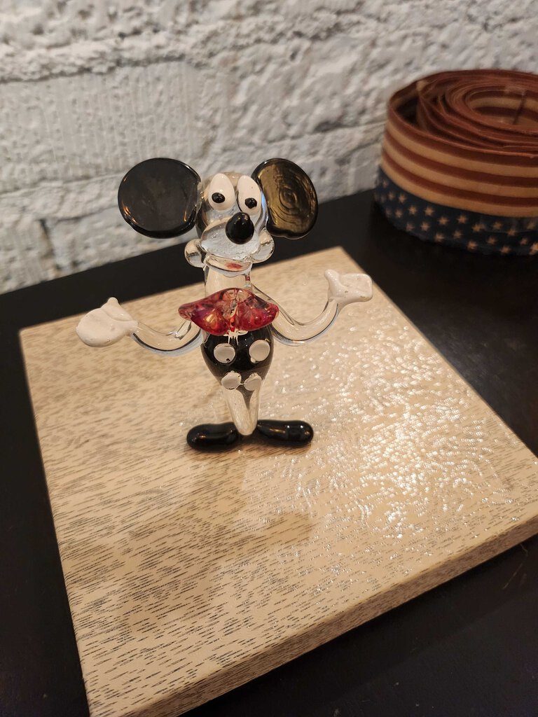 Glass Mickey Mouse 4" tall