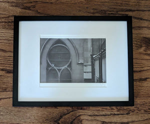 Modern Framed Church B&W Print - Signed 17x13