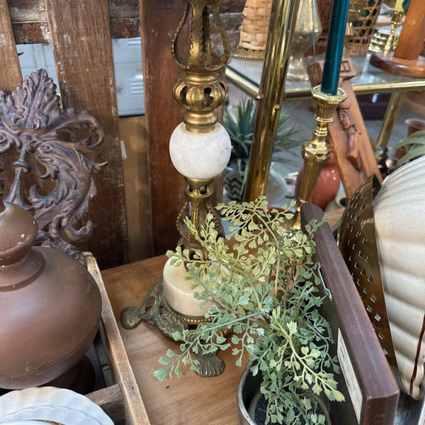 Vintage marble and brass table