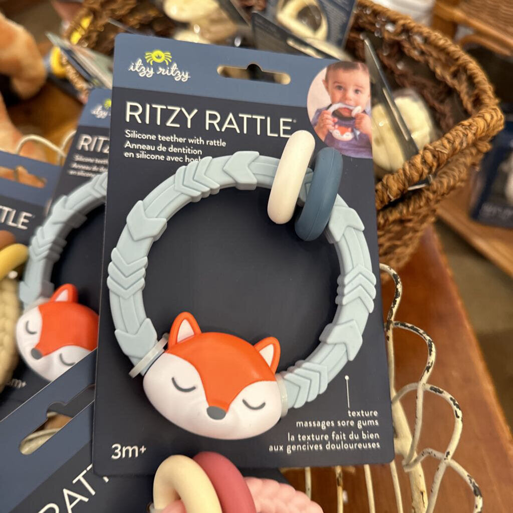 Ritzy Rattle Silicone Teether Rattle Fox