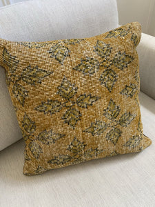 Green and Gold Kilim Pillow