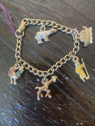 Vintage Noah's Ark Childs Charm Bracelet