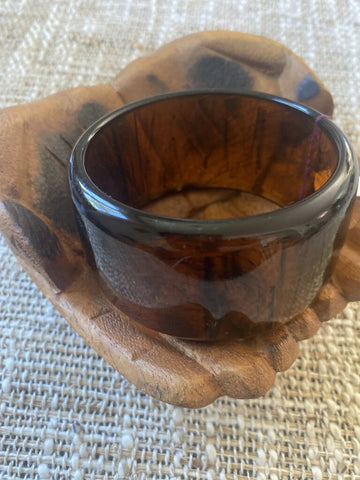 VTG Bangle Bracelet Root Beer Lucite 70s