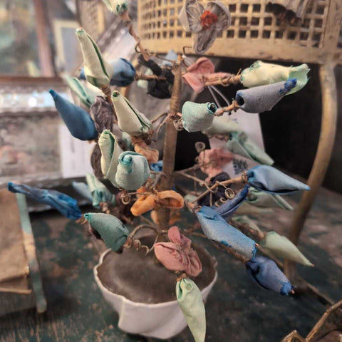 Folk art fabric tree sculpture