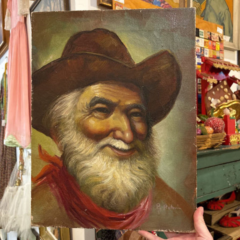 Cowboy oil painting