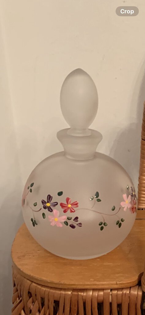 Vintage hand painted signed perfume bottle