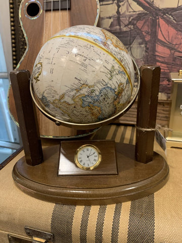Desktop globe with clock