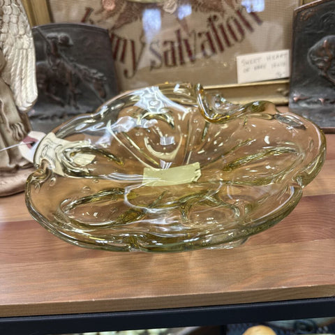 Moxie - Golden Murano Glass Dish - 8.75" x 8"