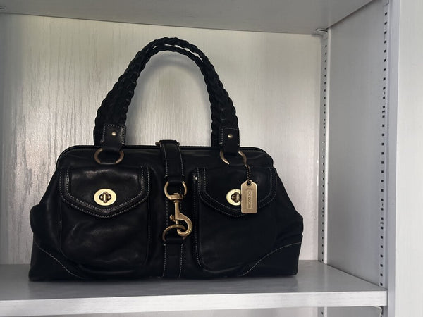 Coach Daphne Black Satchel Legacy Vachetta Leather PRISTINE CONDITION