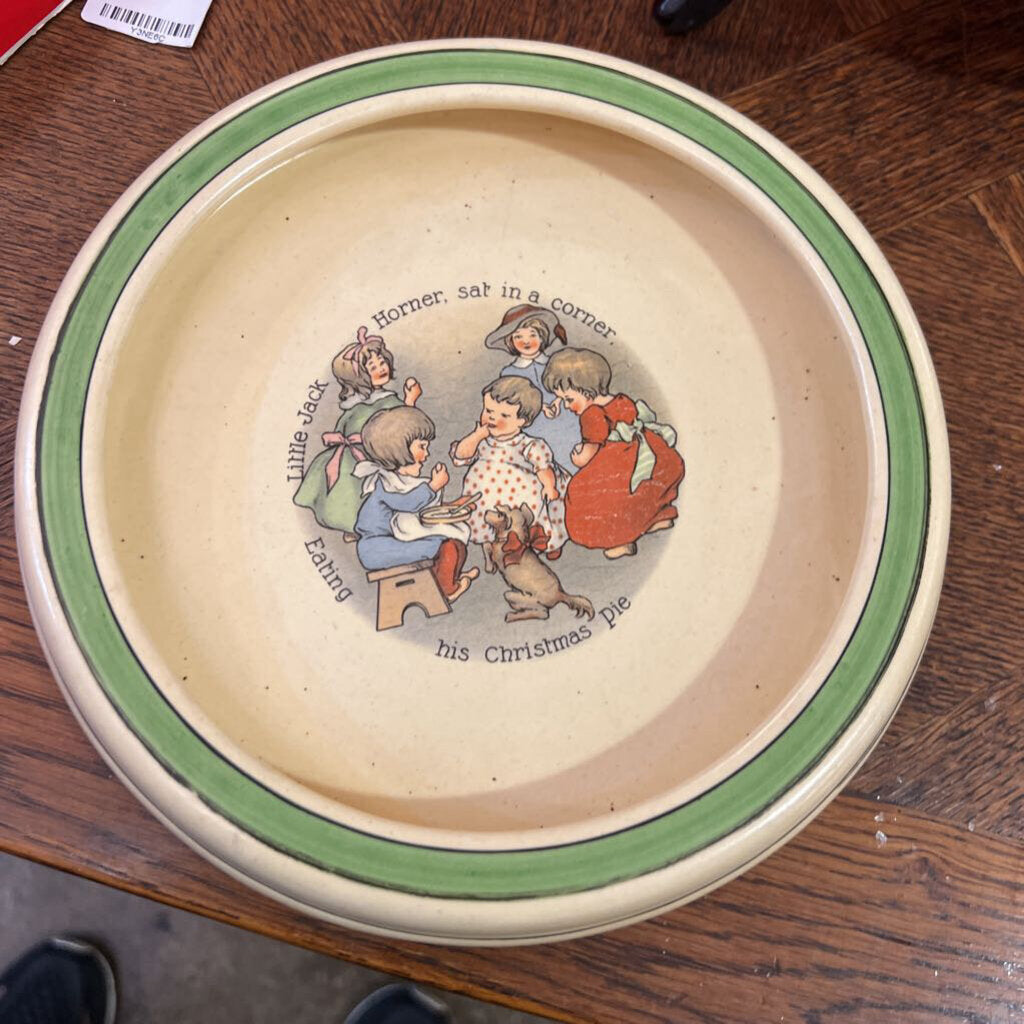 Roseville child's bowl, Little Jack Horner