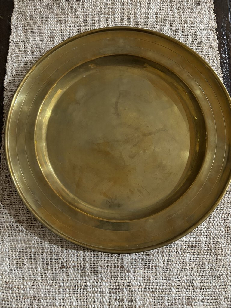 Vintage Round Brass Tray Danish