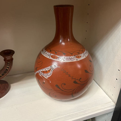 Hand Painted Mexican Terracotta Vase