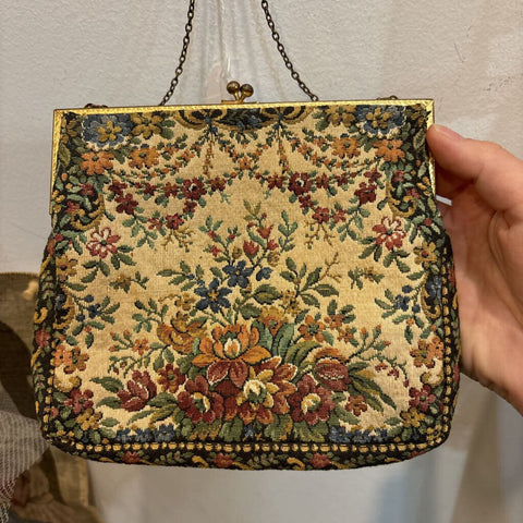 vintage floral made in france purse