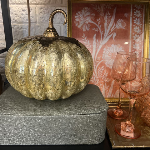 Crackled Gold & Brass Pumpkin