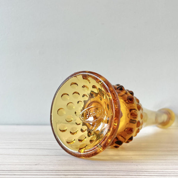 Moxie - Fenton Amber Hobnail Swung Bud Vase - 10"