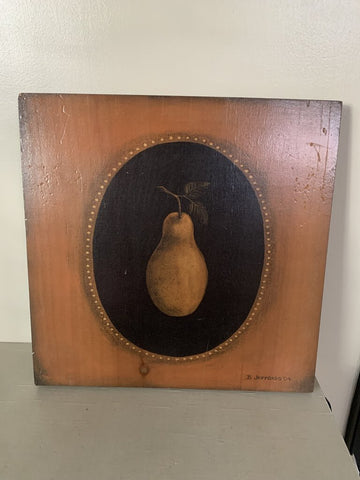 Barbara Jeffords Pear Print on Wood 11in