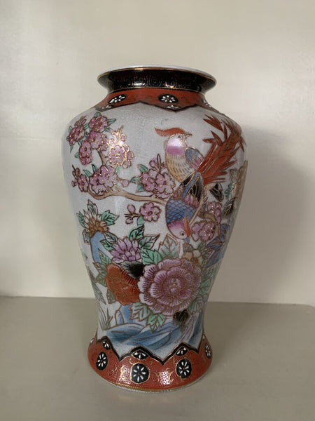 Vintage Satsuma Vase 12in