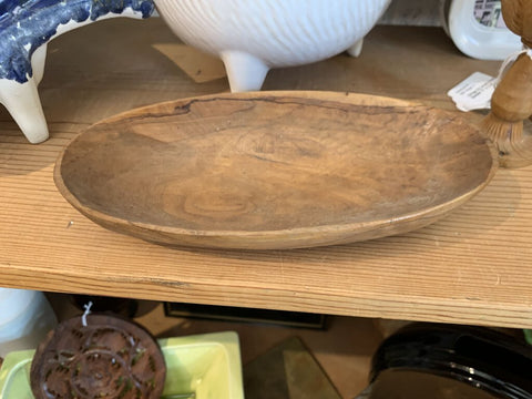 Vintage Oval Wooden Bowl~ 4" w x 8" l