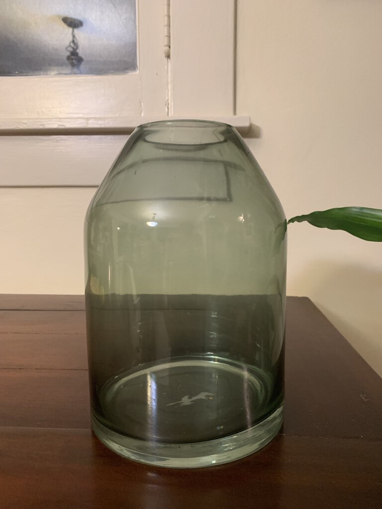 Green Glass Vase 8in