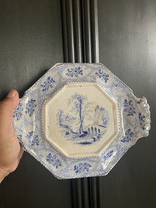 Antique Transferware Blue & White Underplate