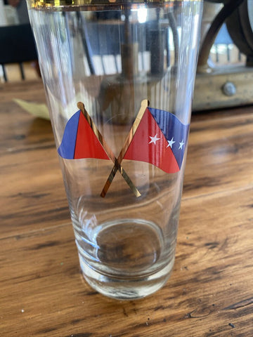 Nautical glasses gold rim set of 8
