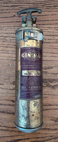 Vintage Brass Mounted Extinguisher 13"