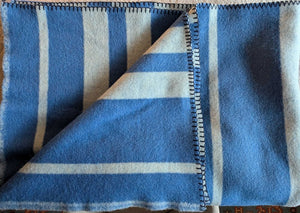 Vintage Blue Stripped Blanket 52x76 (Twin) EACH