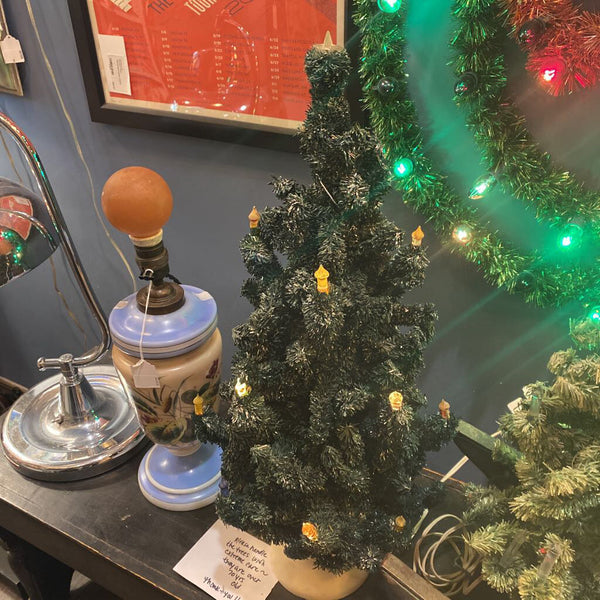 Vintage lighted tree with base 25in tall