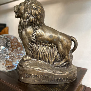 Harris Trust and Savings Bank Cast Metal Lion 6x5"