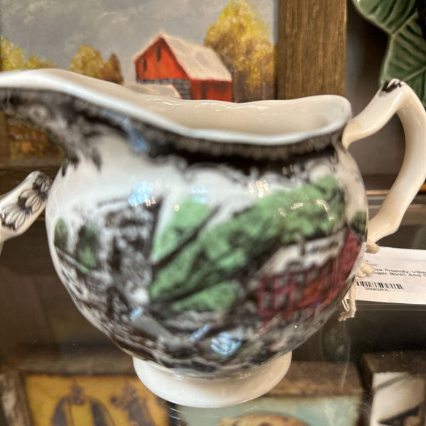 Johnson Bros Friendly Village Covered Sugar Bowl And Creamer