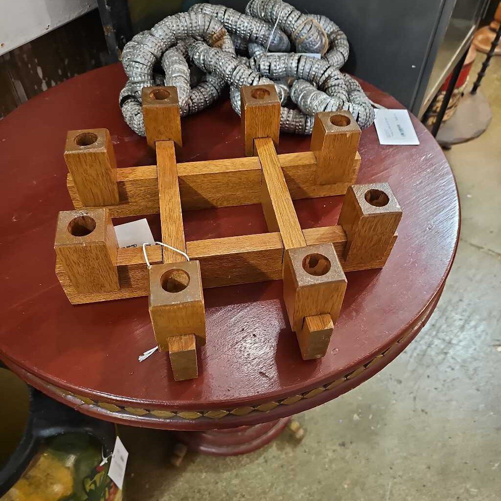 Wood arts and crafts candle holder