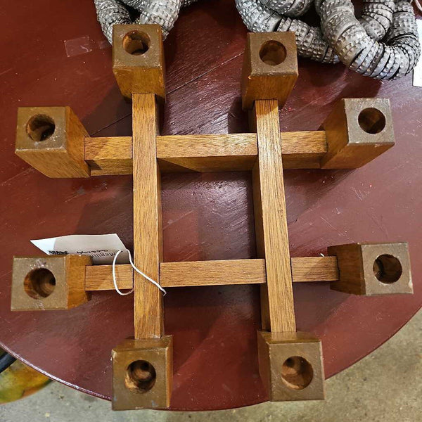 Wood arts and crafts candle holder