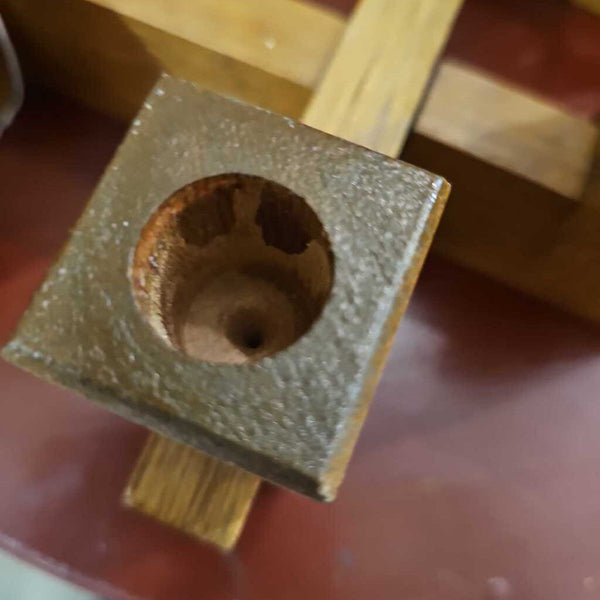 Wood arts and crafts candle holder