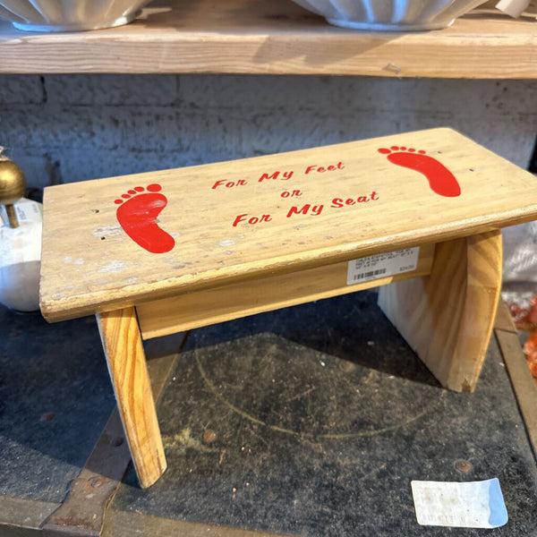 CHILD'S STEPSTOOL "FOR MY FEET or FOR MY SEAT" 12" X 5 1/2" X 6 1/2"