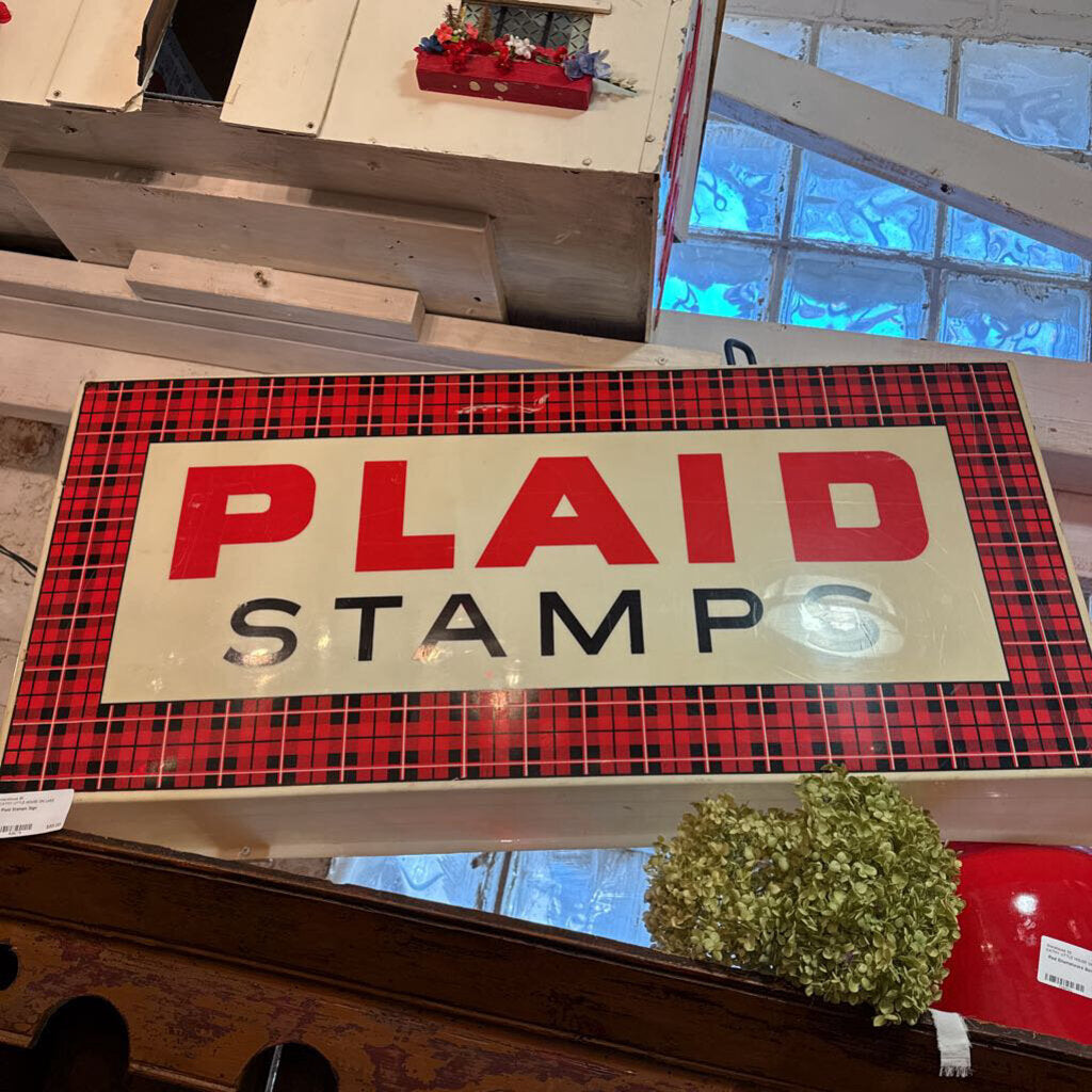 Plaid Stamps Sign