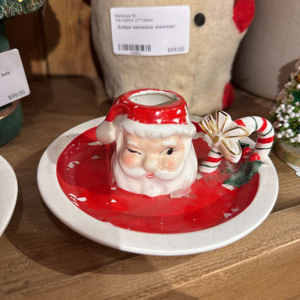 Mrs Claus candle holder