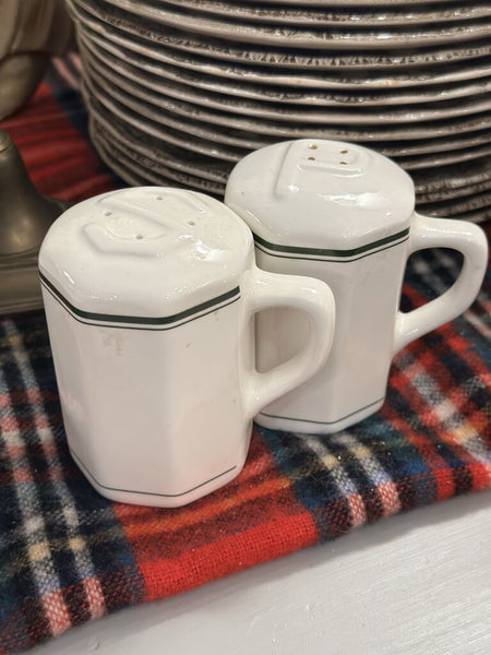 VINTAGE GREEN STRIPE SALT & PEPPER
