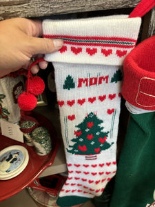 Vintage Xmas Mom Stocking