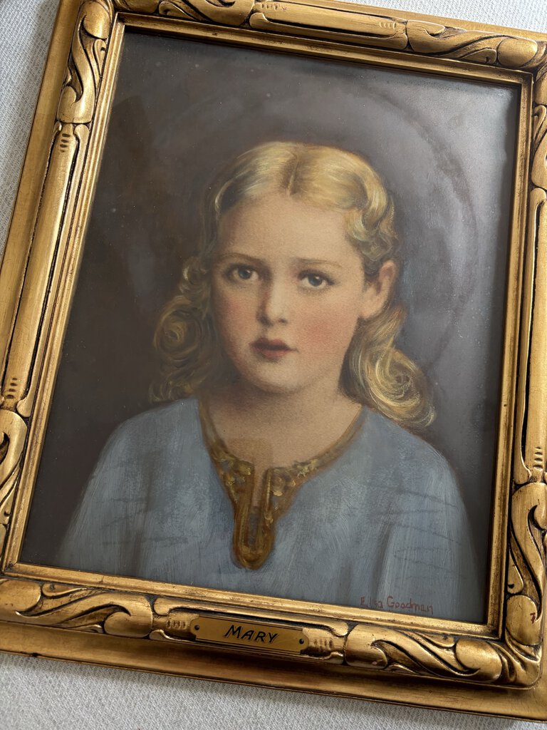 Antique Repo Painting of Mary Most Holy