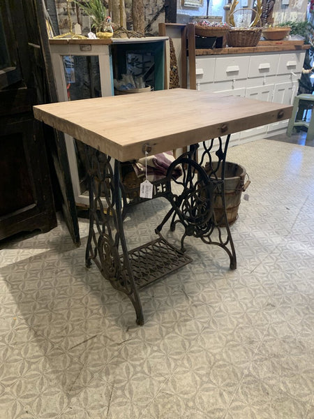 Butcher Block Table Sewing Machine Base~ Pick up in Store~ 29.25" w x 25.25" d x 29.75" t