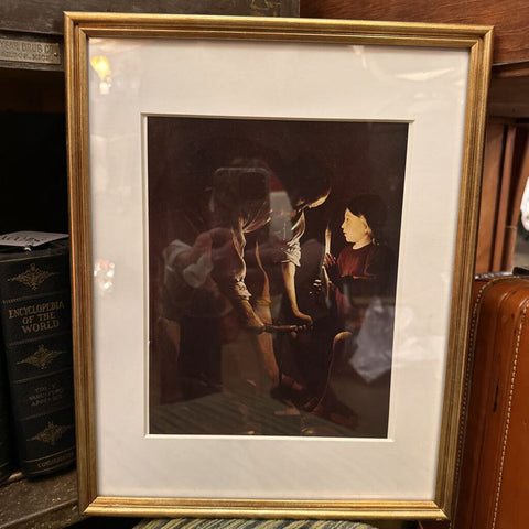 FRAMED "ST. JOSEPH THE CARPENTER" PRINT, BY GEORGE DE LA TOUR. 14 1/2" x 11 1/2"