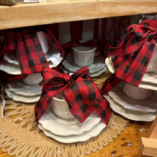 Vintage restaurant ware cup and saucer and small plate red cliff ironstone each with bow