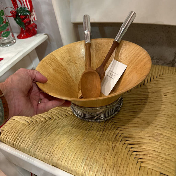 Vintage salad bowl and fork and spoon set