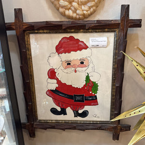 1973 Santa Painting Original Signed