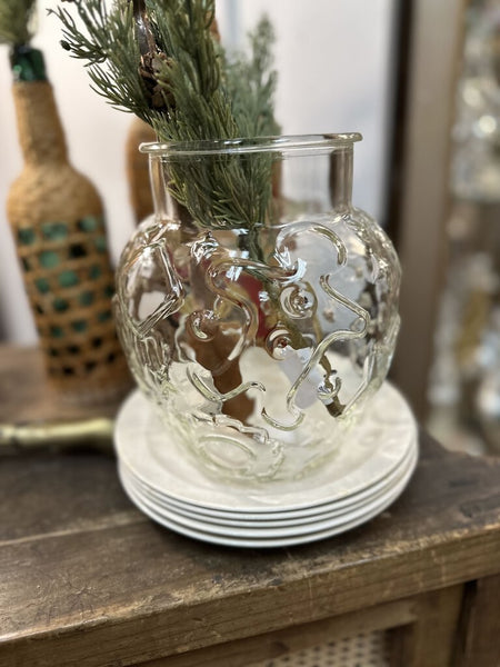 Holiday gingerbread glass jar