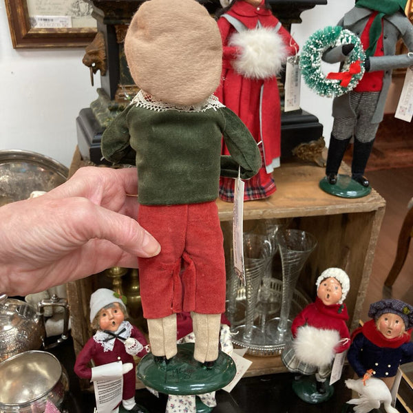 Byers Choice Caroler Boy Holding Tree 1988 10"