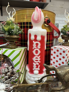 Blow Mold Noel Candle 13" Tall H2089